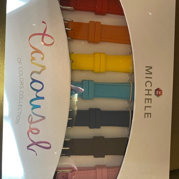 MICHELE Carousel of Colors Collections Crocodile Embossed Silicone Watch Straps - Picture 7 of 9